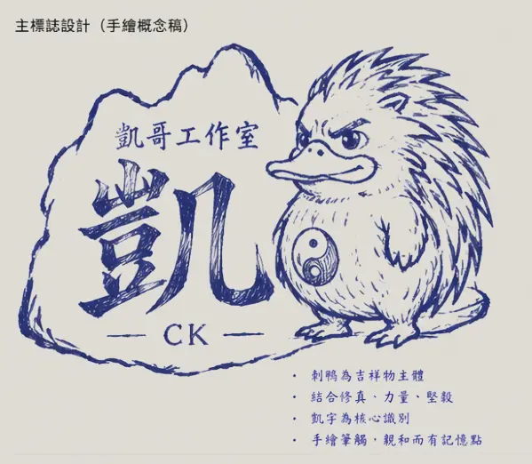凱哥工作室手繪標誌
